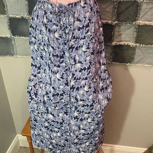 Vintage Blue Floral Skirt
